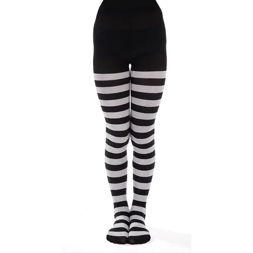 Collants rayés pour enfant, gris clair/noir