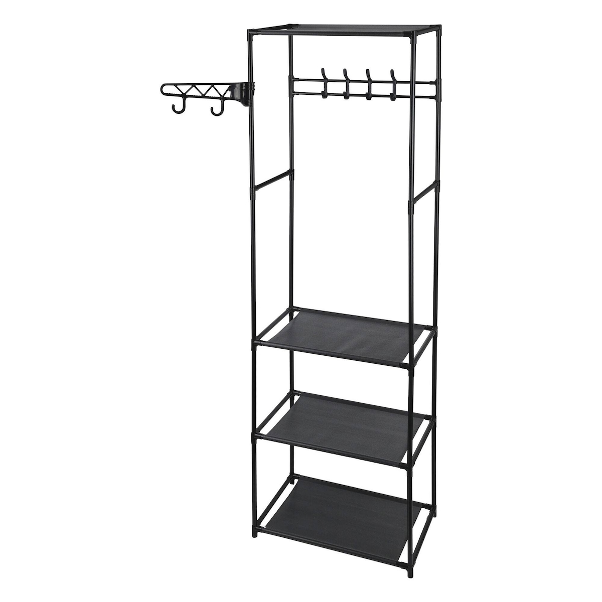 WellHome - Kleiderschrank mit Regalen, schwarz, 170cm Image