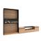 SKRAUT HOME Wohnzimmer-TV-Schrank, Wohnzimmer-Wandsystem, 310x35x186cm, Für TV-Geräte bis 80“, Elektrischer Kamin, Moderner Stil, Eiche und Schwarz - 97_2