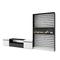 SKRAUT HOME Wohnzimmer-TV-Schrank, Wohnzimmer-Wandsystem, 310x35x186cm, Für TV-Geräte bis 80“, Elektrischer Kamin, Moderner Stil, Schwarz-weiß - 98_38