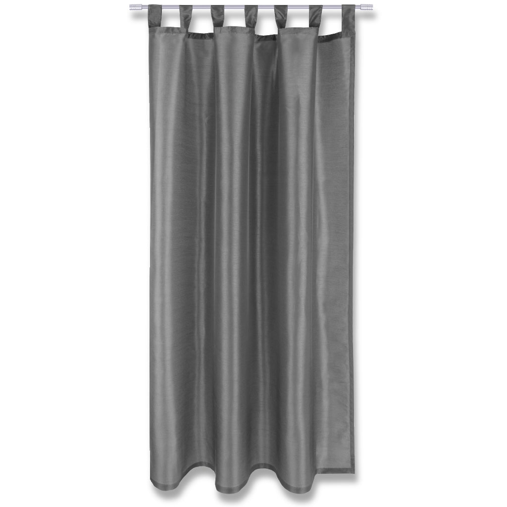 Arsvita Blickdichte Anthrazite Gardine Alessia mit Schlaufen in 140x175cm ( BxL ), in vielen Größen und Farben Image