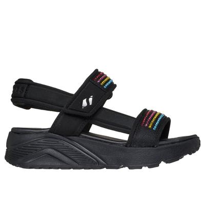 Skechers Girl's UNO Lite Sandals - Sunny Studs | Size 11.0 | Black | Textile
