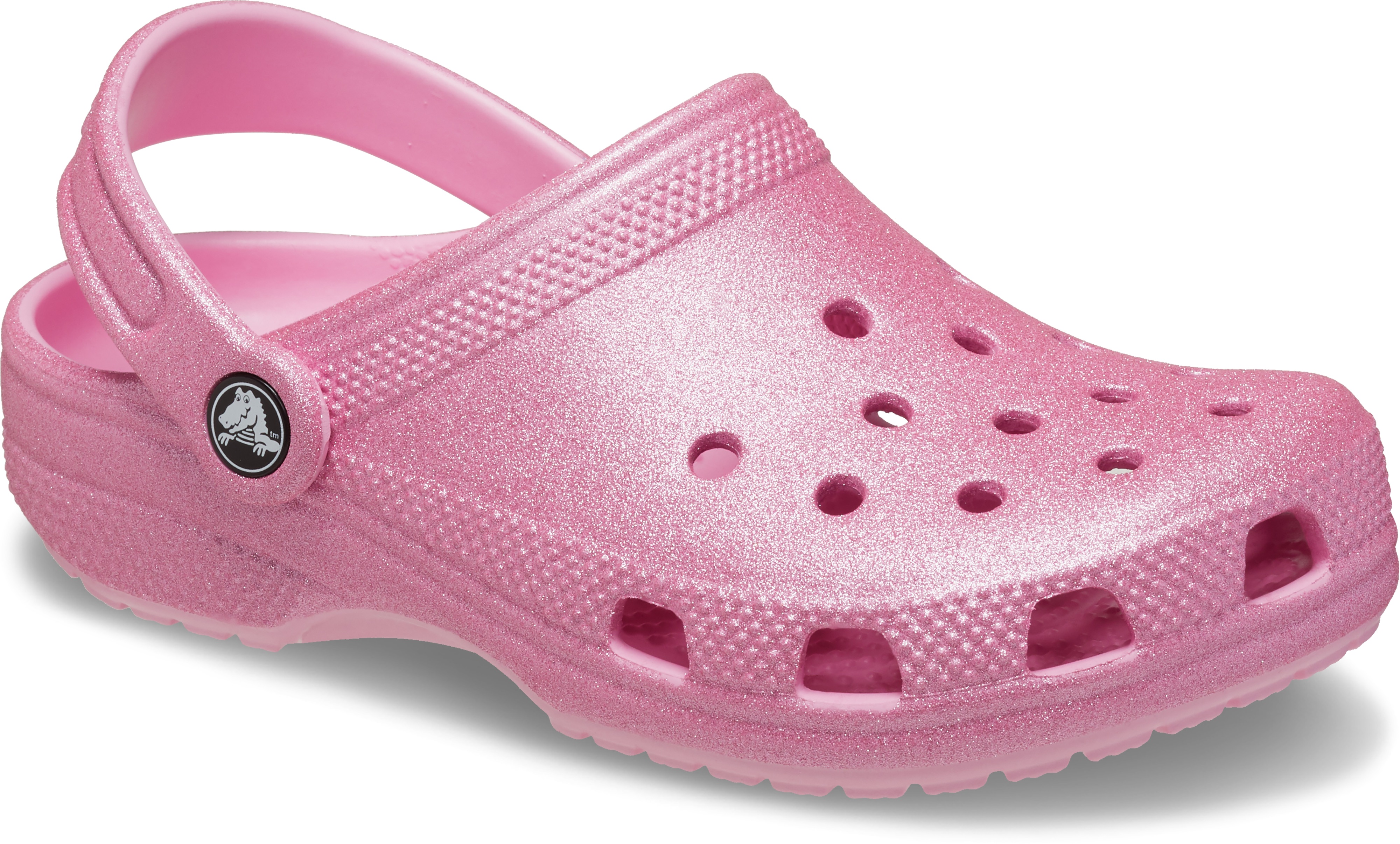 Clog CROCS "Classic Clog", Kinder, Gr. 24, rosa (rosa glitzer), Croslite™, Glitzer, schimmernd, Schuhe, Glitzerschuh, Babyschuh, Sommerschuh mit allover Schimmer Image