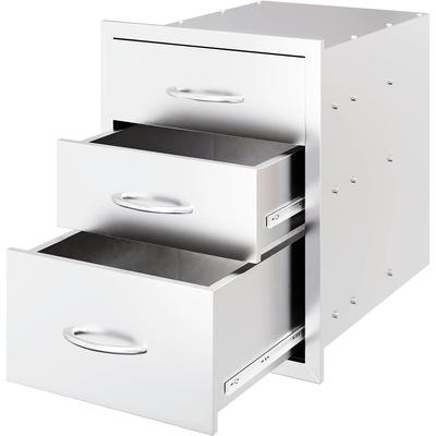 AECOJOY Outdoor Kitchen Drawers for Outdoor Kitchen Island or Grill Station - Silver - 18.1"Wx23.2"Hx23.2"D