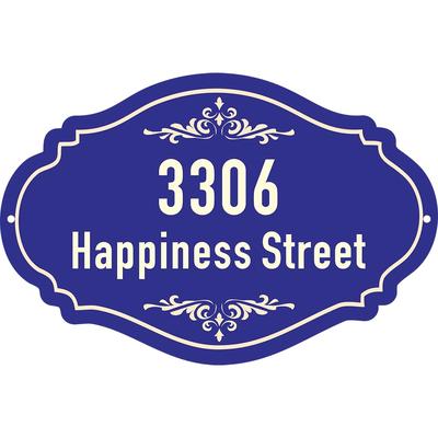 TEMU 1pc Customizable Aluminum House Number Sign With Text, Elegant Outdoor Address Plaque, Wall Mount, No Electricity Needed, Personalized Wall Art, With Ideal Housewarming Gift For Outdoor Use Image
