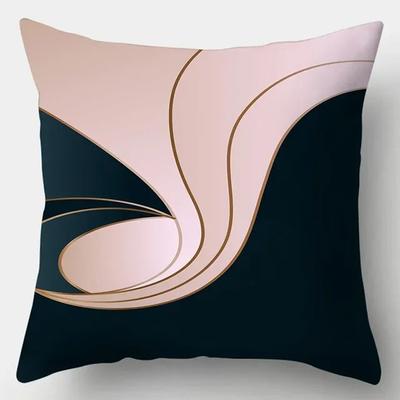 TEMU 1pc/4pcs Asamour' Geometric Pink Line Pattern Pillow Cover, Hand Wash Only, Woven Polyester, Decorative Case With Zipper For Living Room Sofa And Bedroom - Modern Home Decor Image