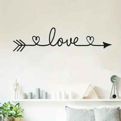 1 pc Liebe mit Pfeil Aufkleber wasserdichte Vinyl Tapete Wohnkultur für Kinderzimmer Wohnzimmer Image