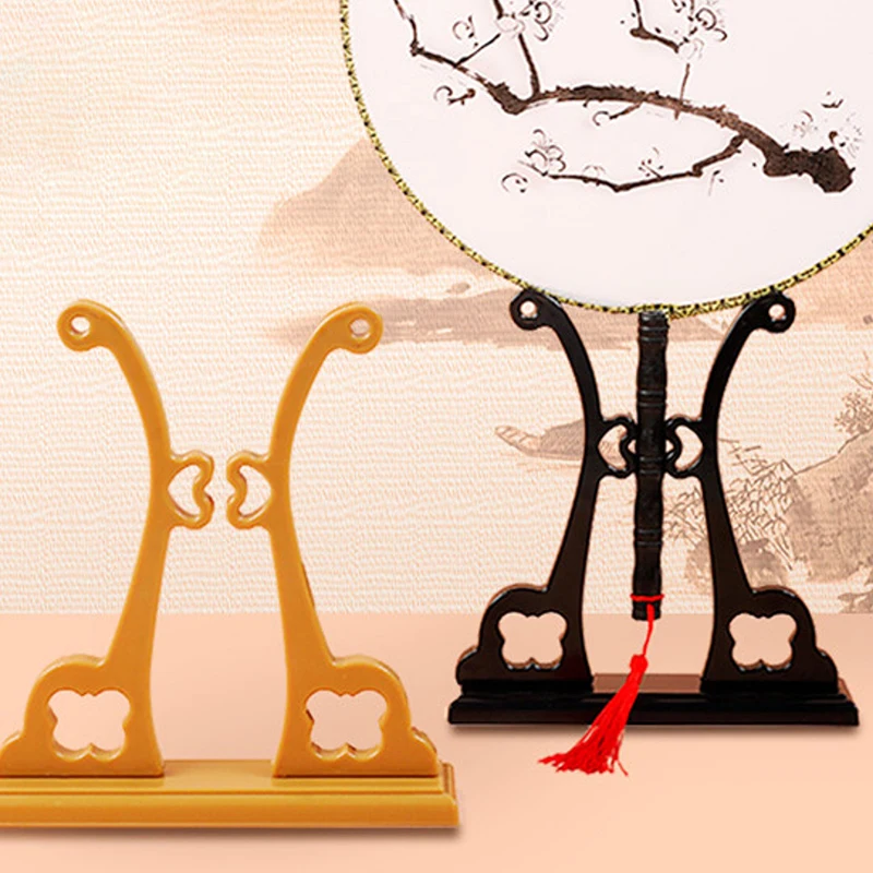 Chinesische Art Vintage Kunst Falt ventilator Stand Display Basis Hand Fan Support Halter Home Office Tisch dekoration