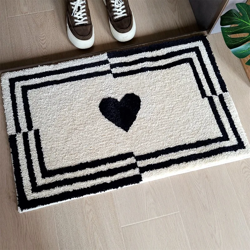 Ästhetische Liebe getufteten Teppich nordischen niedlichen Badezimmer rutsch festen Teppich Plüsch teppich Schlafzimmer Nachttisch Teppich Wohnzimmer Dekoration Matte Image