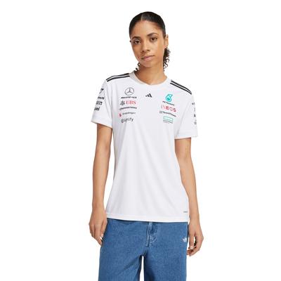 Mercedes AMG Petronas adidas F1 2025 Team Driver T-Shirt – Weiß – Damen Image