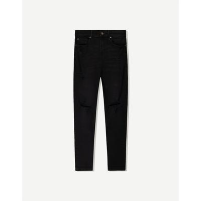 Bershka Ripped Carrot Fit Jeans Men 36 Black
