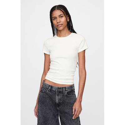 Gap Womens White Modern Rib Cropped T-Shirt - White
