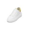 Sneaker MARC O'POLO "aus Rindleder", Damen, Gr. 38, weiß, light gelb, Obermaterial: 100% Leder, unifarben, Schuhe