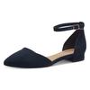 Riemchenballerina TAMARIS, Damen, Gr. 36, blau (navy), Textil, unifarben, Veloursleder, klassisch, Schuhe, Blockabsatz, Sandalette, Abendschuh mit verstellbarem Riemchen