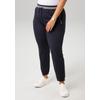 Schlupfhose ANISTON PLUS, Damen, Gr. 46, N-Gr, blau (marine, weiß), Sweatware, Obermaterial: 47% Baumwolle, 47% Modal, 6% Elasthan, unifarben, casual, figurumspielend lang, Hosen, Mit Reißverschlusstaschen