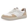 Plateausneaker TAMARIS, Damen, Gr. 37, beige (beige, kombiniert), Leder, Lederimitat, sportlich, Schuhe, Freizeitschuh, Halbschuh, Schnürschuh mit Kontrastbesätzen