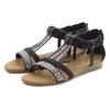 Sandale LASCANA "Sommerschuh", Damen, Gr. 39, schwarz, Obermaterial: 100% Lederimitat. Futter: 100% Lederimitat. Decksohle: 100% Lederimitat. Laufsohle: 100% Lederimitat, unifarben, Glitzer, modisch, Schuhe, mit Glitzersteinen, kleiner Keilabsatz,...