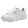 Plateausneaker TAMARIS, Damen, Gr. 37, weiß, Leder, sportlich, Schuhe, Freizeitschuh, Halbschuh, Schnürschh mit Wechselfußbett
