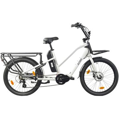 E-Bike LLOBE "Cargo City E-Bike Cargado" Gr. 42, weiß, E-Bikes, 42cm, 24 Zoll (60,96cm)
