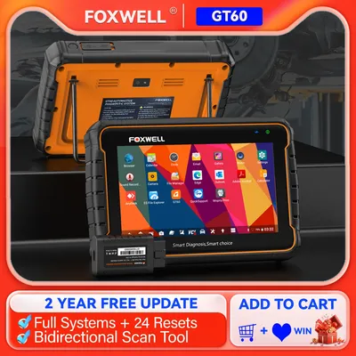 FOXWELL GT60 OBD2 Automotive Scanner All System All Makes Free DPF EPB A/F TPMS Reset OBD 2