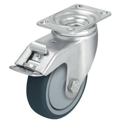 ZORO SELECT L-PATH 100KF-12-FI Swivel Plate Caster,Polyurethane,4 in,400 lb,C