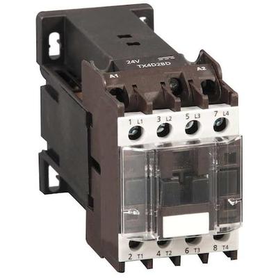 DAYTON 6ECE5 IEC Magnetic Contactor, 4 Poles, 24 V DC, 12 A, Reversing: No