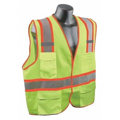 CONDOR 53YN66 High Visibility Vest,Yellow/Green,L/XL