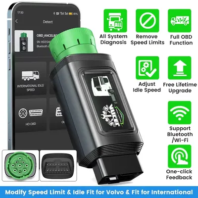 ANCEL HD210 OBD2 Bluetooth Heavy Duty Truck Scanner Speed Limit Idle Reset for Volvo international