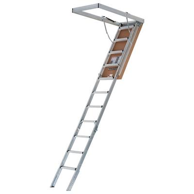 LOUISVILLE AL2540MG Attic Ladder, Aluminum, 375 lb Load Capacity