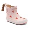 Gummistiefel BISGAARD "baby rubber Weite: normal", Kinder, Gr. 25, rosa marienkäfer, Gummi, gemustert, casual, Schuhe, Babyschuh mit Stretcheinsatz, Größenschablone zum Download