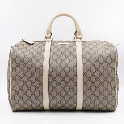 Gucci Bags | Bd14gucci Gg Plus Monogram Joy Boston Weekender Bag | Color: Tan/White | Size: Os