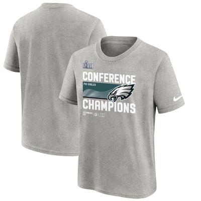 Graues Nike Philadelphia Eagles 2022 NFC Champions Locker Room Trophy Collection T-Shirt für Jugendliche Image
