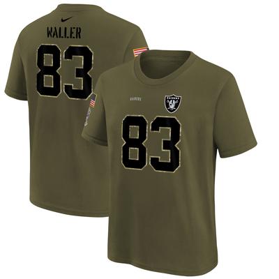 Nike Darren Waller – Salute To Service – T-Shirt mit Name und Nummer der Las Vegas Raiders für Jugendliche, Oliv Image