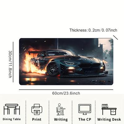 TEMU - Gaming Mouse Pad , , , Washable Rectangular Desk Mat For - Image