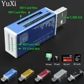 Lettore di schede USB 2.0 da 1 pezzo Lettore di schede multimediale All in 1 per SD TF MS M2 Spina adattatore per scheda SDHC per PC desktop portatile