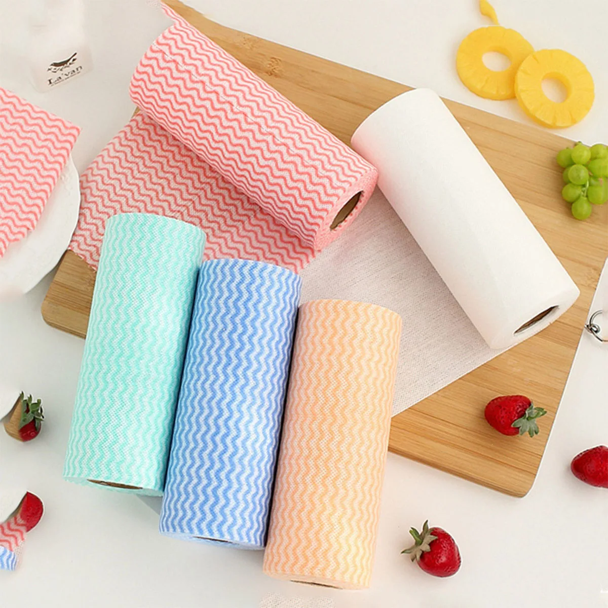 1 Rolle waschbare Küche Einweg-Geschirrspülkleidung Vlies faule Kleidung trocken und nass Dual-Purpose-Haushaltsreinigungstuch Image