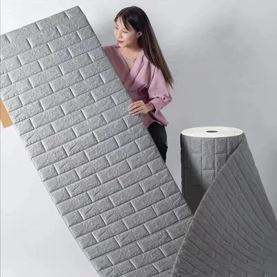 70 cm x 2 m lange 3D-Ziegelstein-Wandaufkleber, DIY-Dekor, selbstklebende, wasserdichte Tapete für Image