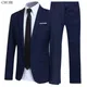 Blazer da uomo Set 2 pezzi Matrimonio elegante formale 3 abiti Completo business coreano 2024 Pantaloni Cappotti blu Giacche Costume