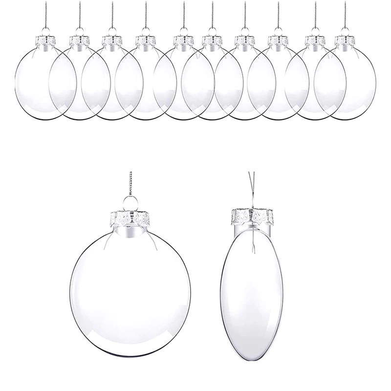 6/8/10cm Kunststoff transparente Weihnachts kugel nach Hause Weihnachten Neujahr Party Dekoration DIY klar füllbare Baum hängen Anhänger Ornament Image