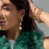 Loe | Große Ohrringe für Damen, 18 Karat Gold, Edelstahl, Mond, Stern, Hip-Hop-Schmuck, personalisiertes neues Design