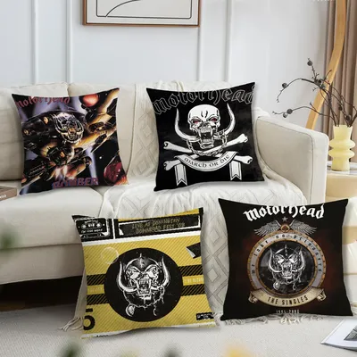 Bequemer weicher Kissenbezug für Sofa, Wohnzimmer, M-MotorheadeS, Heimbüro, cooles Rock-Dekor, Image