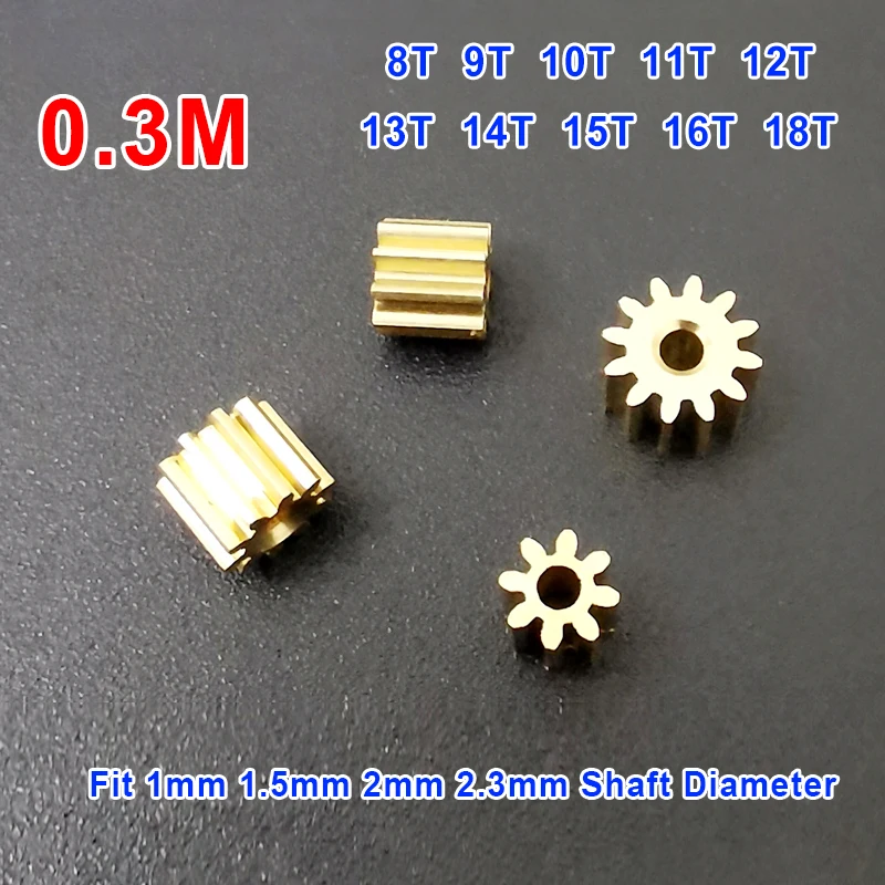 1PCS 8T 9T 10T 11T 12T 13T 14T 15T 16T 18T Zähne 0,3 Modul 1mm 1,5mm 2mm Loch Spindel Metall Getriebe Motor Welle Reduzierung Image