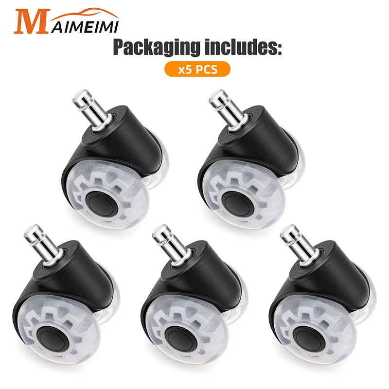 2 Zoll 5 Stück Universal Stuhlrollen Räder drehbare sichere Rolle Ersatz Gaming Stuhl Bürostuhl Caster Möbel Hardware Image