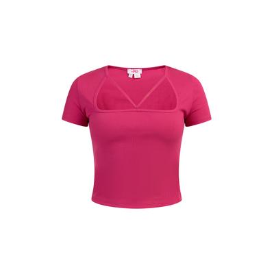 Mymo Rippstrick T-Shirt Damen Rosa Image