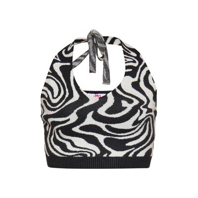 Mymo Crop-Top Damen wollweiß schwarz Image
