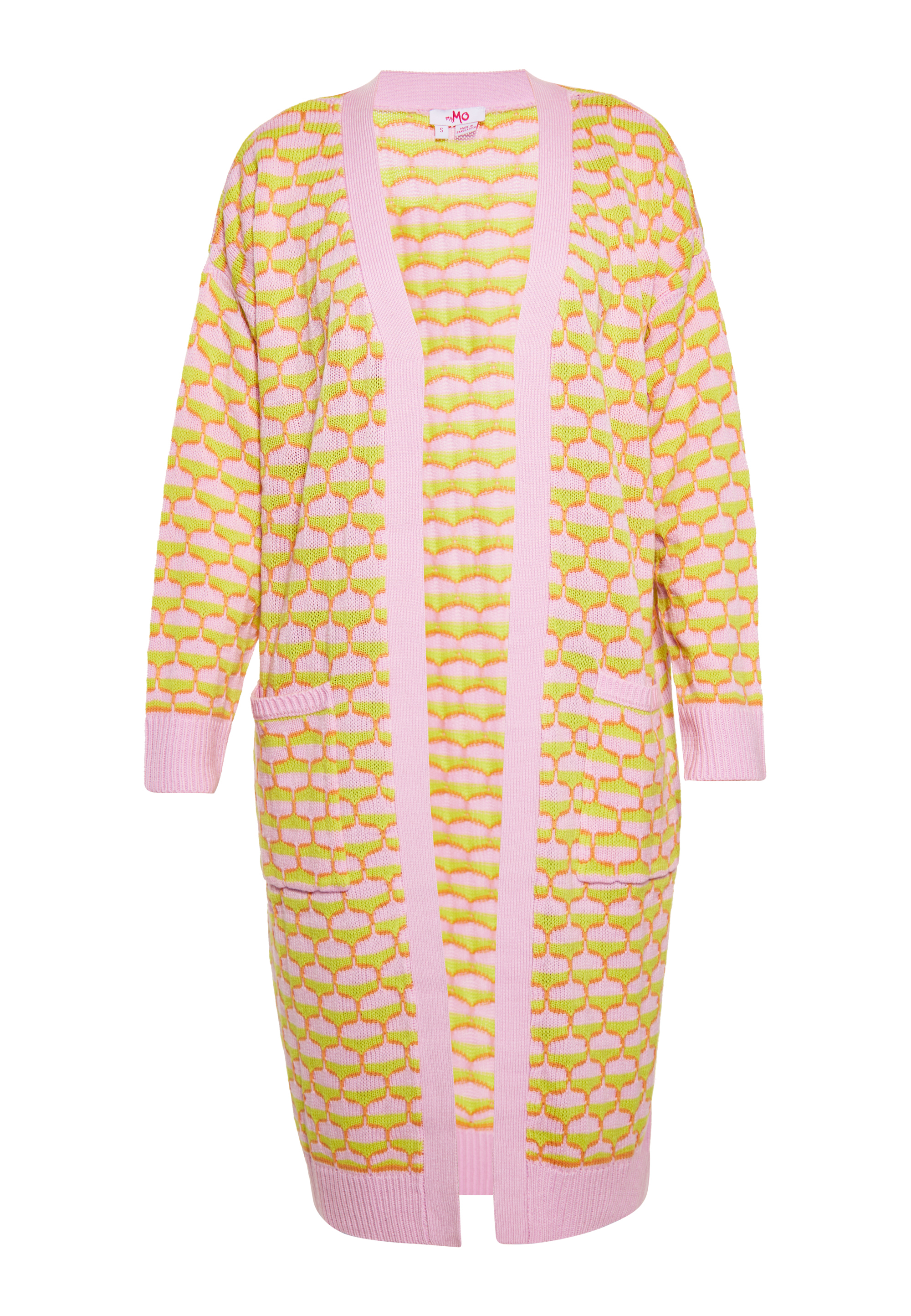 Mymo Strickjacke Damen Rosa Limone Orange Image