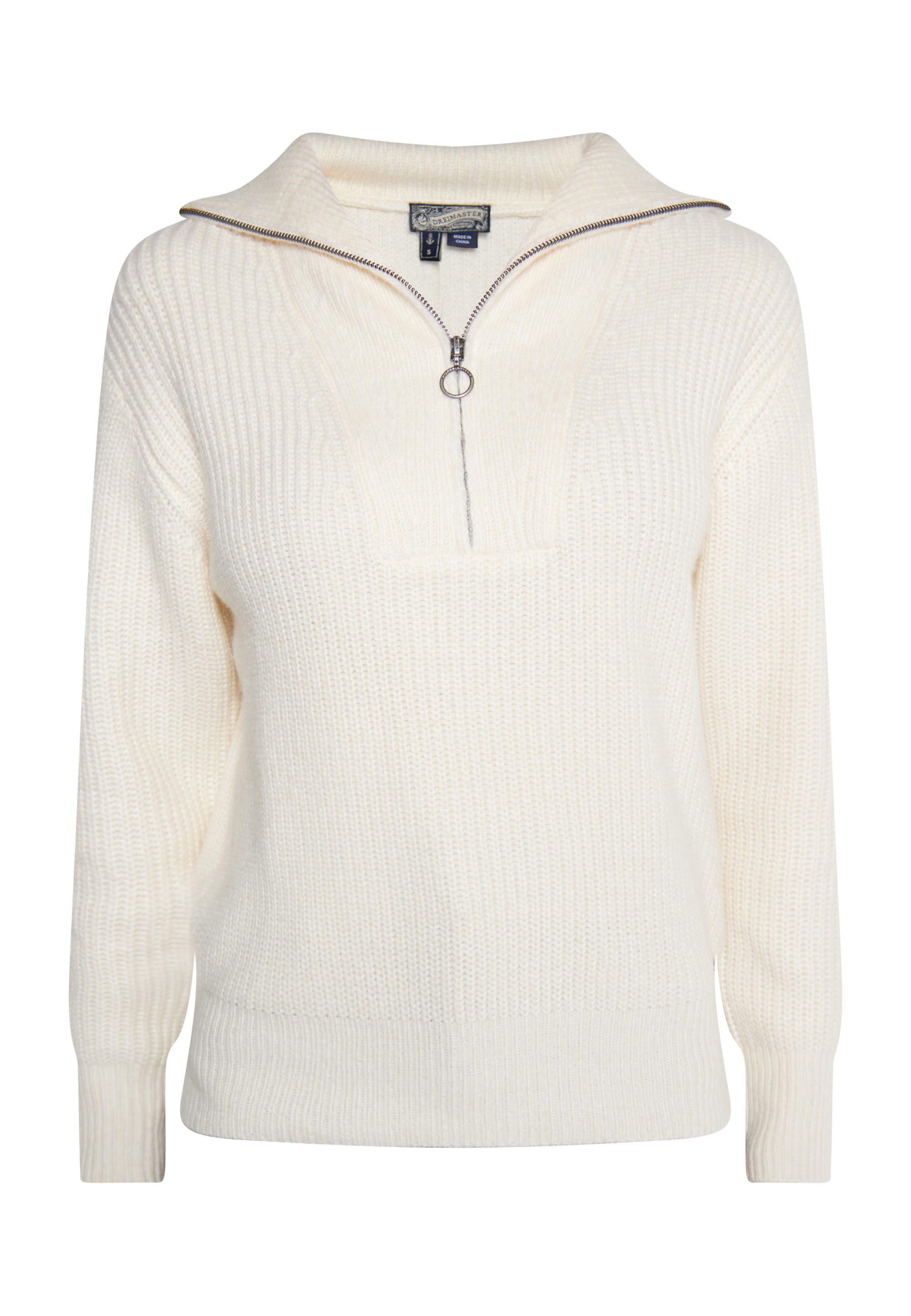 Dreimaster Strickpullover Damen Wollweiß Image