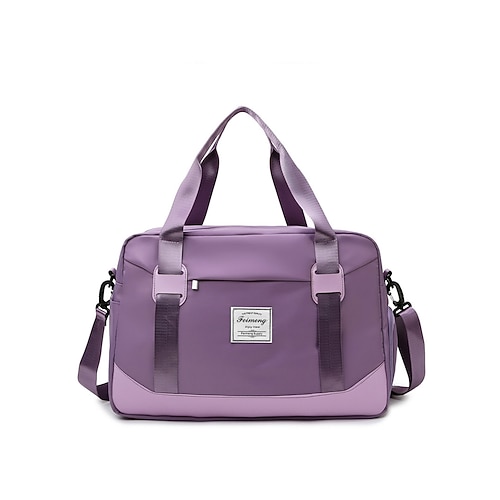Reisetasche für Damen mit Schuhfach – wasserdichte Weekender-Tasche mit großem Fassungsvermögen für Fitnessstudio, Sport und Ausflüge mit Übernachtung. Farbe: Weinrot, Schwarz, Rosa Image