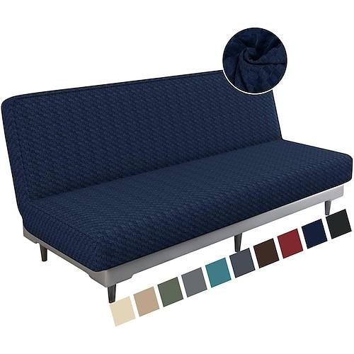 Jacquard-Futonbezug, Stretch-Futonsofabezug ohne Armlehnen, weicher Futon-Schonbezug mit elastischer Unterseite, dickes Schlafsofa, Möbelschutzbezüge für waschbare Futons