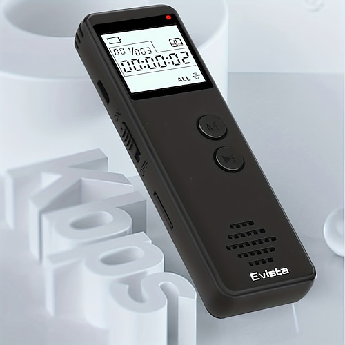digitales Diktiergerät mit Sprachaktivierung, Rauschunterdrückung, Diktiergerät, MP3-Player, HD-Aufnahme, 10 Stunden Daueraufnahme Image